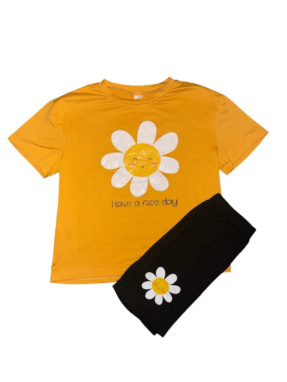Kids Yellow Daisy 2 Piece Set - Have a Nice Day